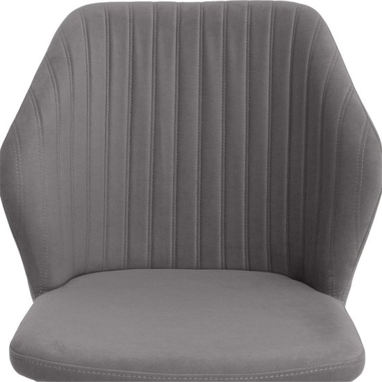 Стул на металлокаркасе серый из велюра (арт 25780) Фото 8