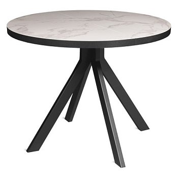 Стол раскладной круглый керамический на одной ножке (арт 35008) - Фото 2