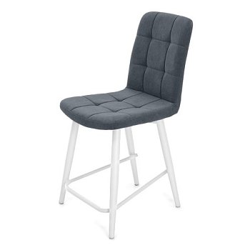 Стул на металлокаркасе серый из велюра современный (арт 18739) - Фото 2