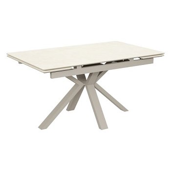 Стол раскладывающийся с покрытием из керамики бежевый 140 см (арт 34418) - Фото 2