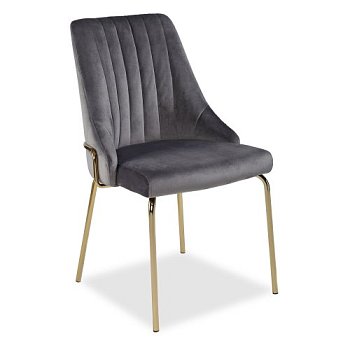 Стул дизайнерский на металлокаркасе с мягкой обивкой серый (арт 11322) - Фото 2