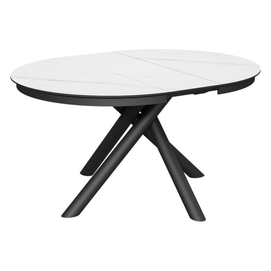 Кухонный стол раскладной круглый керамический на одной ножке (арт 35144) Фото 2