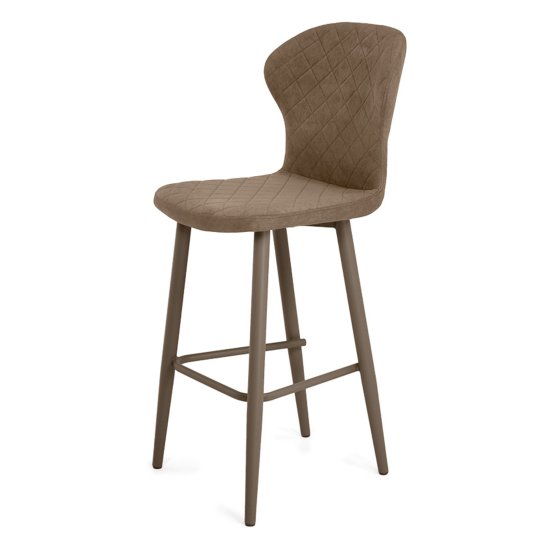 Стул барный на металлокаркасе мягкий бежевый современный (арт 34147) Фото 1