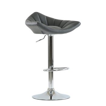 Стул барный дизайнерский на металлокаркасе мягкий серый крутящийся (арт 5624) - Фото 2