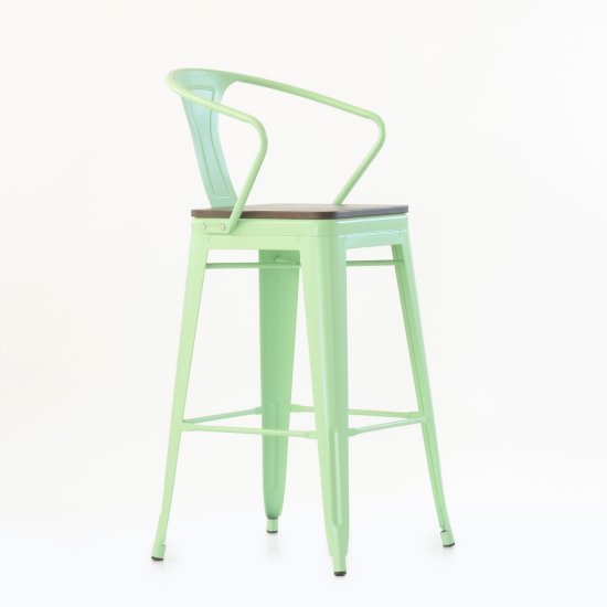 Стул барный дизайнерский металлический зеленый tolix (арт 6721) Фото 3