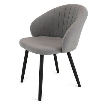 Стул на металлическом каркасе с мягким сидением серый (арт 23226) - Фото 2