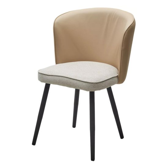 Стул с черными ножками мягкий бежевый (арт 33637) Фото 1