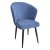 Стул с черными ножками мягкий синий (арт 31740)
