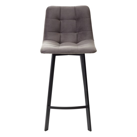 Полубарный стул на металлическом каркасе мягкий серый (арт 15136) Фото 3