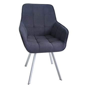 Стул-кресло на металлокаркасе с подлокотниками серый (арт 32748) - Фото 2