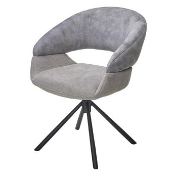 Стул мягкий серый с обивкой из велюра (арт 33671) - Фото 2