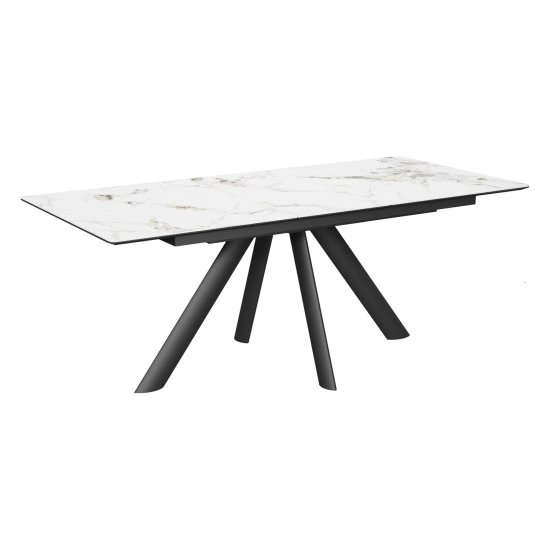 Стол обеденный раздвижной из керамогранита черный (арт 32669) Фото 2