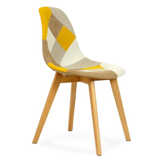 Стул интерьерный мягкий желтый patchwork (арт 31588) Фото 1