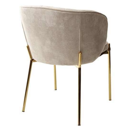 Стул дизайнерский мягкий слоновая кость из велюра (арт 30759) Фото 3