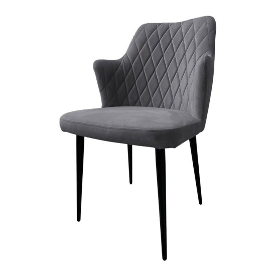 Стул на металлокаркасе мягкий серый современный (арт 11746) Фото 1