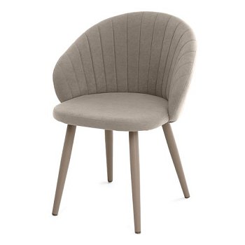 Стул для кухни на каркасе из металла бежевый велюровый (арт 23330) - Фото 2