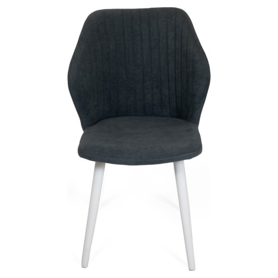 Стул на металлокаркасе мягкий серый из велюра (арт 25957) Фото 4