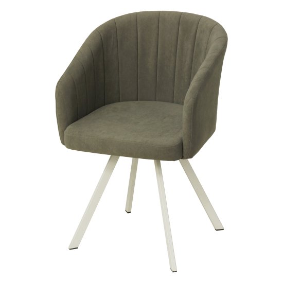 Стул-кресло на металлокаркасе серый велюровый (арт 26314) Фото 1