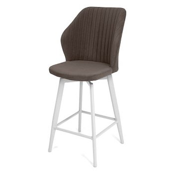 Барный стул на металлокаркасе мягкий из велюра современный (арт 35427) - Фото 2