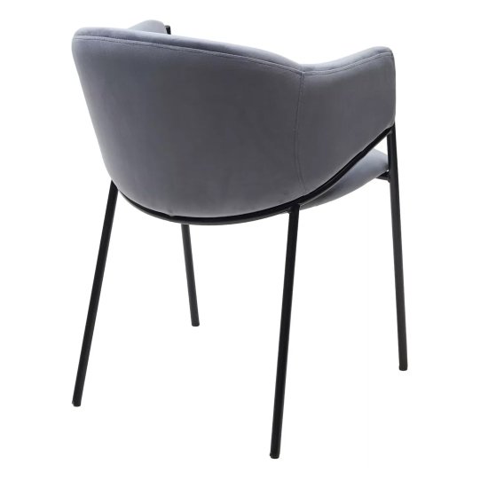 Стул на металлокаркасе мягкий с подлокотниками серый (арт 33620) Фото 3