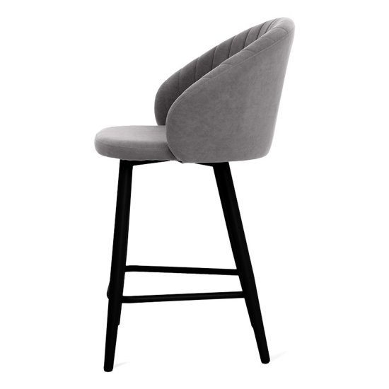 Стул ножки черные мягкий серый велюровый (арт 25385) Фото 7