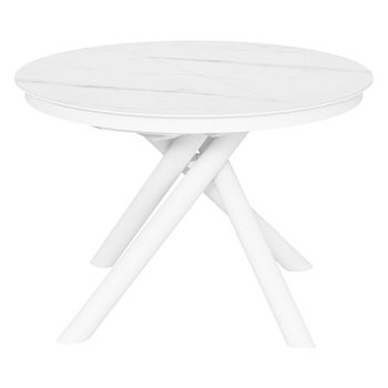 Стол раскладной круглый керамический под мрамор (арт 35139) - Фото 2