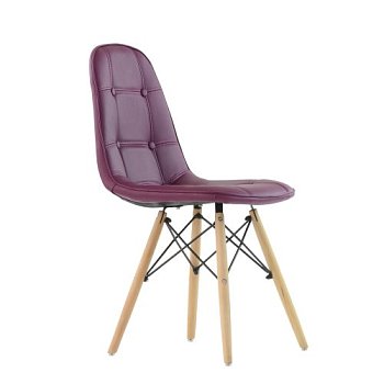 Стул дизайнерский деревянный с мягким сидением сиреневый eames (арт 5267) - Фото 2