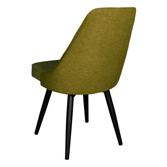 Стул с мягкой обивкой желтый современный (арт 35411) Фото 2