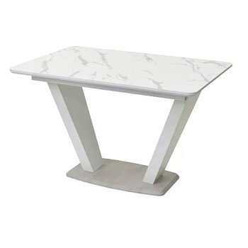 Стол раздвижной белый на одной ножке 120 см (арт 33412) - Фото 2