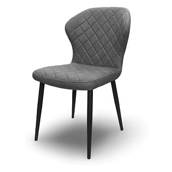 Стул на металлокаркасе с мягкой обивкой серый (арт 33897) - Фото 2