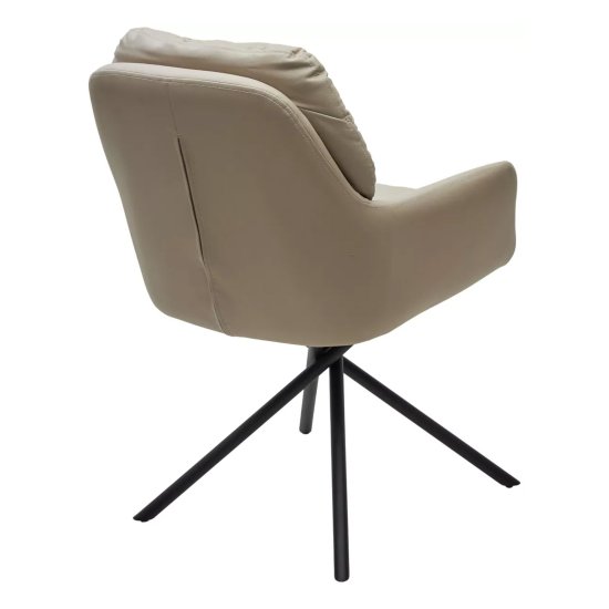 Стул-кресло металлический мягкий с подлокотниками бежевый (арт 33644) Фото 3