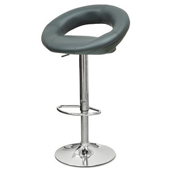 Барный стул ножки хром с мягким сидением серый регулируемый (арт 5585) - Фото 2