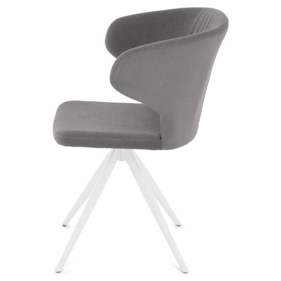 Стул на металлокаркасе мягкий серый из велюра (арт 35586) Фото 4
