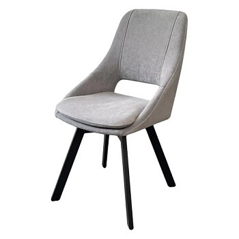 Стул на металлокаркасе мягкий серый из велюра (арт 29456) - Фото 2