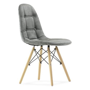 Стул дизайнерский с мягкой обивкой серый eames (арт 12202) - Фото 2