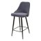 Барный стул на металлокаркасе серый из велюра (арт 28304)