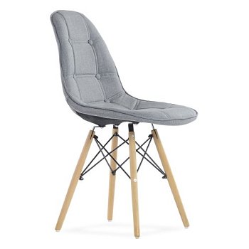 Стул с мягкой обивкой серый eames (арт 9601) - Фото 2