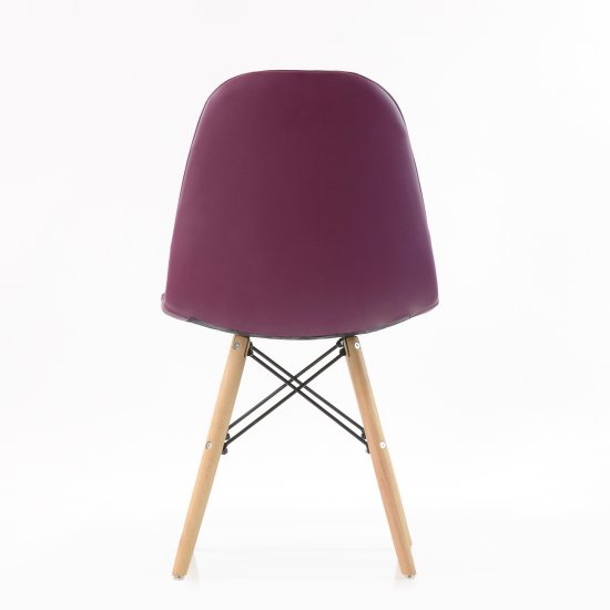 Стул дизайнерский деревянный с мягким сидением сиреневый eames (арт 5267) Фото 4