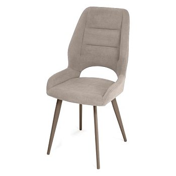 Стул для кухни мягкий бежевый с обивкой из велюра (арт 35455) - Фото 2