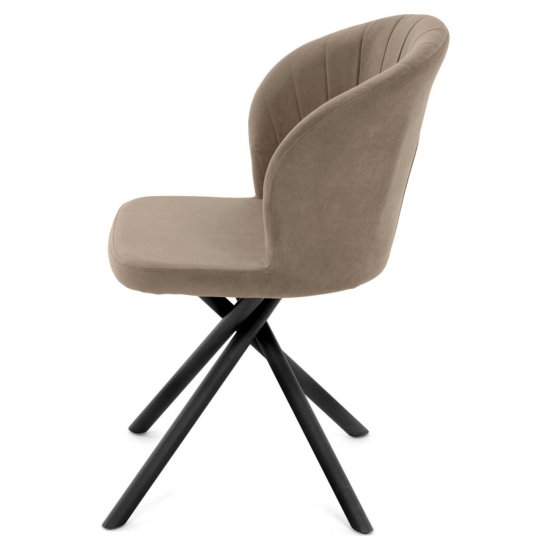 Стул обеденный мягкий слоновая кость из велюра (арт 35332) Фото 2