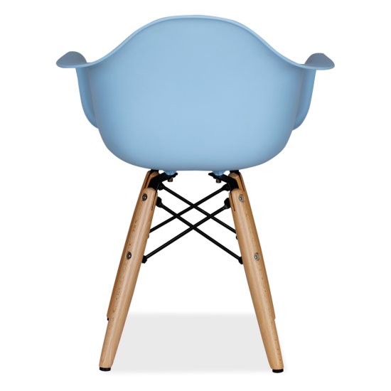 Стул-кресло деревянный с подлокотниками голубой eames (арт 29402) Фото 3