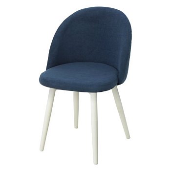 Стул с белыми ножками бежевый из велюра современный (арт 21161) - Фото 2