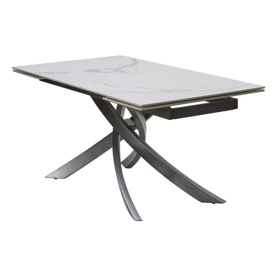 Стол кухонный раскладной керамический под мрамор (арт 33369) Фото 1