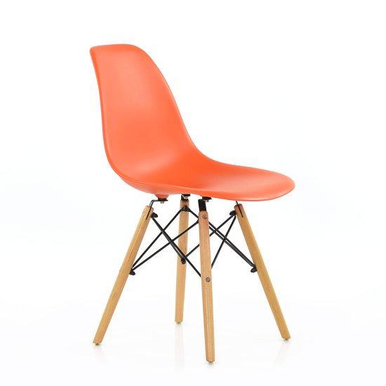 Стул дизайнерский деревянный оранжевый eames (арт 2327) Фото 3