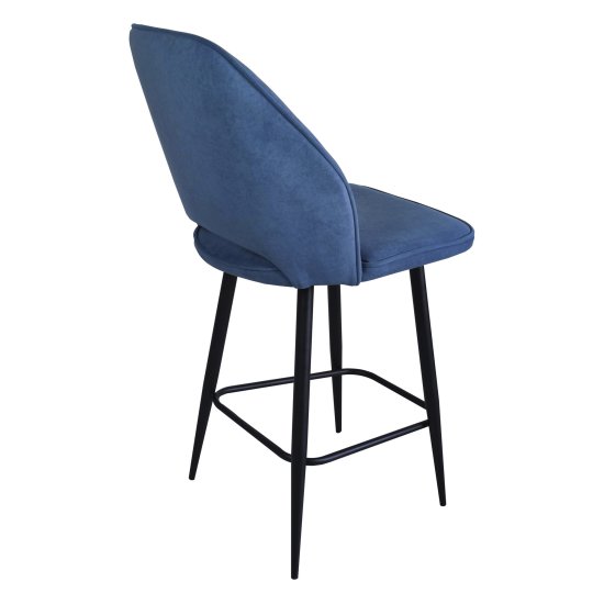 Стул полубарный на металлокаркасе голубой современный (арт 31993) Фото 2