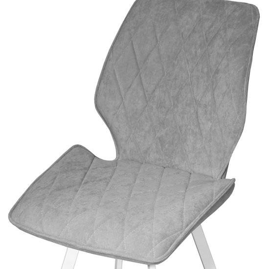 Стул ножки белые мягкий серый из бархата (арт 25495) Фото 3