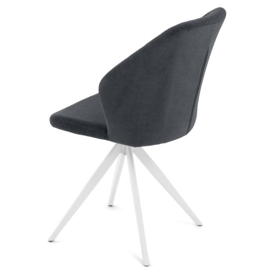 Стул на металлическом каркасе мягкий серый велюровый (арт 35387) Фото 3