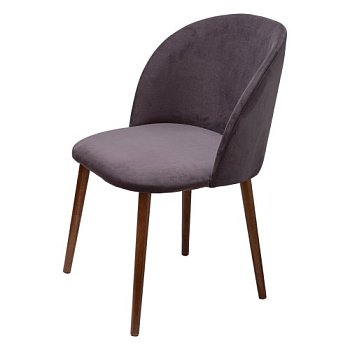 Стул деревянный с мягким сидением серый из велюра (арт 27463) - Фото 2