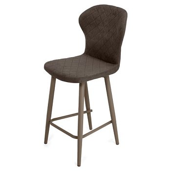 Стул барный высокий на металлокаркасе мягкий из велюра (арт 19691) - Фото 2