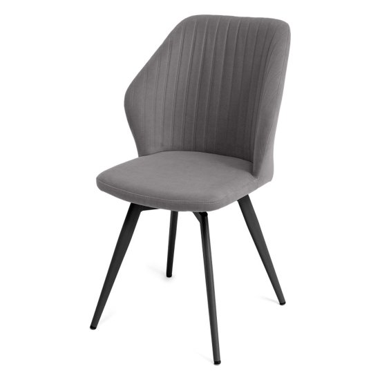 Стул металлический ножки черные серый из велюра (арт 25812) Фото 1